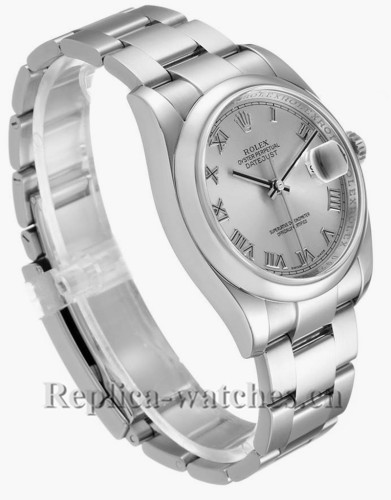 Replica Rolex Datejust 116200 Stainless steel 36mm Silver Dial Mens Watch  Box Papers