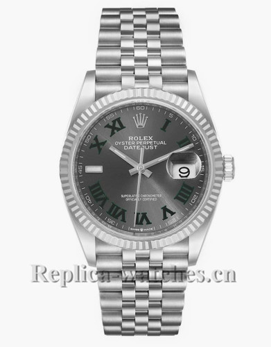 Replica Rolex Datejust 126234 Stainless steel case 36mm Grey Wimbledon Dial Mens Watch