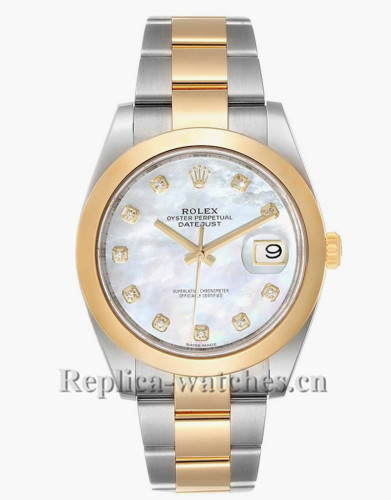 Replica Rolex Datejust 126303 Stainless steel 41mm Mother of pearl dial Diamond Mens Watch
