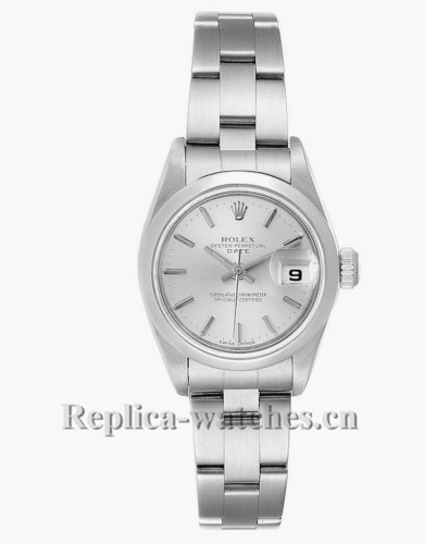 Replica Rolex Date 79160 Silver Dial 25mm Oyster Bracelet Steel Ladies Watch  Papers