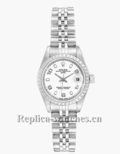 Replica Rolex Date 79240 Stainless steel oyster case 26mm White Dial Ladies Watch