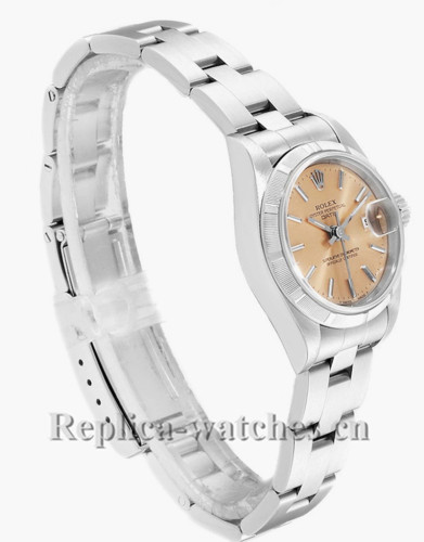 Replica Rolex Oyster Perpetual Date 69190 Oyster Bracelet Steel 24mm Champagne dial with Ladies Watch