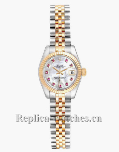 Replica Rolex Datejust 179173 Stainless steel oyster case 26mm Mother of pearl dial Ladies Watch