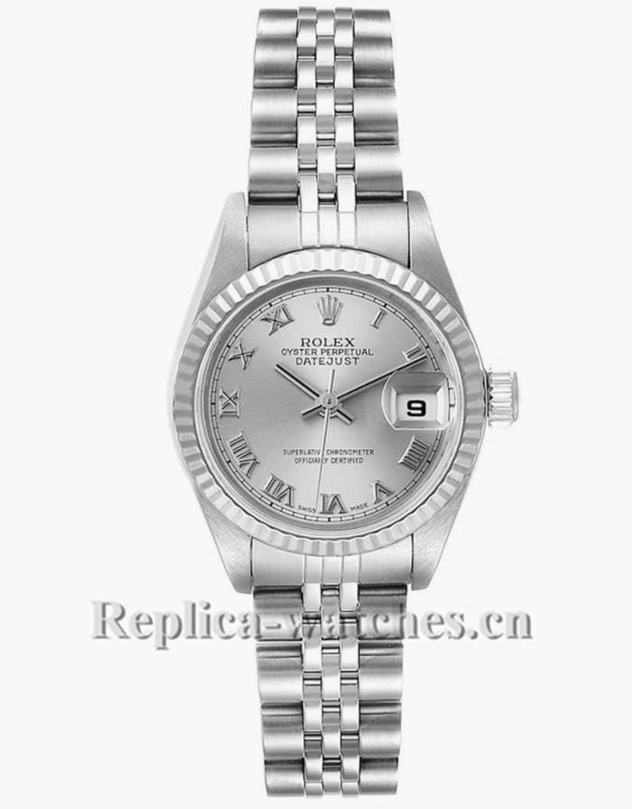 Replica Rolex Datejust 79174 Stainless steel oyster case 26mm Silver Dial Ladies Watch