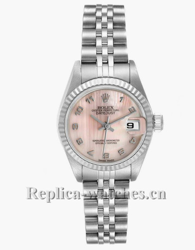 Replica Rolex Datejust 79174 Stainless steel oyster case 26mm Mother of pearl dial Ladies Watch