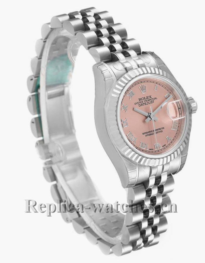 Replica Rolex Datejust 179174 tainless steel oyster case 26mm Salmon Dial Ladies Watch
