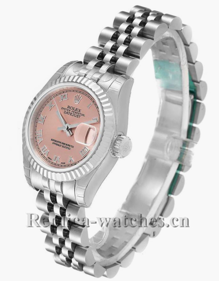 Replica Rolex Datejust 179174 tainless steel oyster case 26mm Salmon Dial Ladies Watch