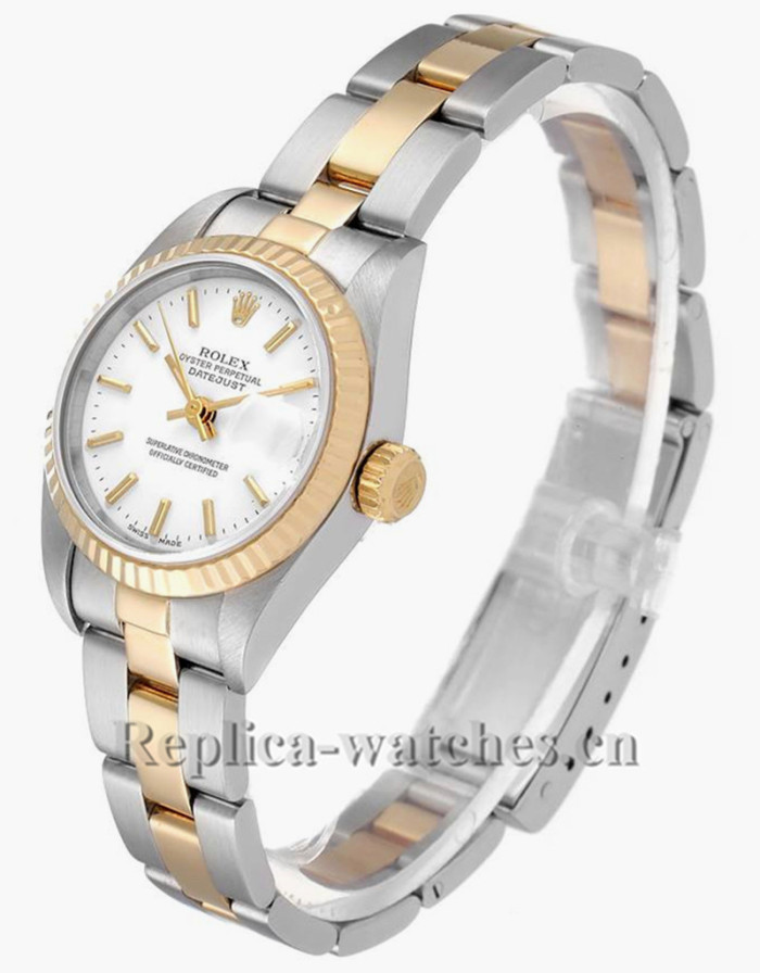 Replica Rolex Datejust 79173 Stainless steel oyster case 26mm White Dial Ladies Watch