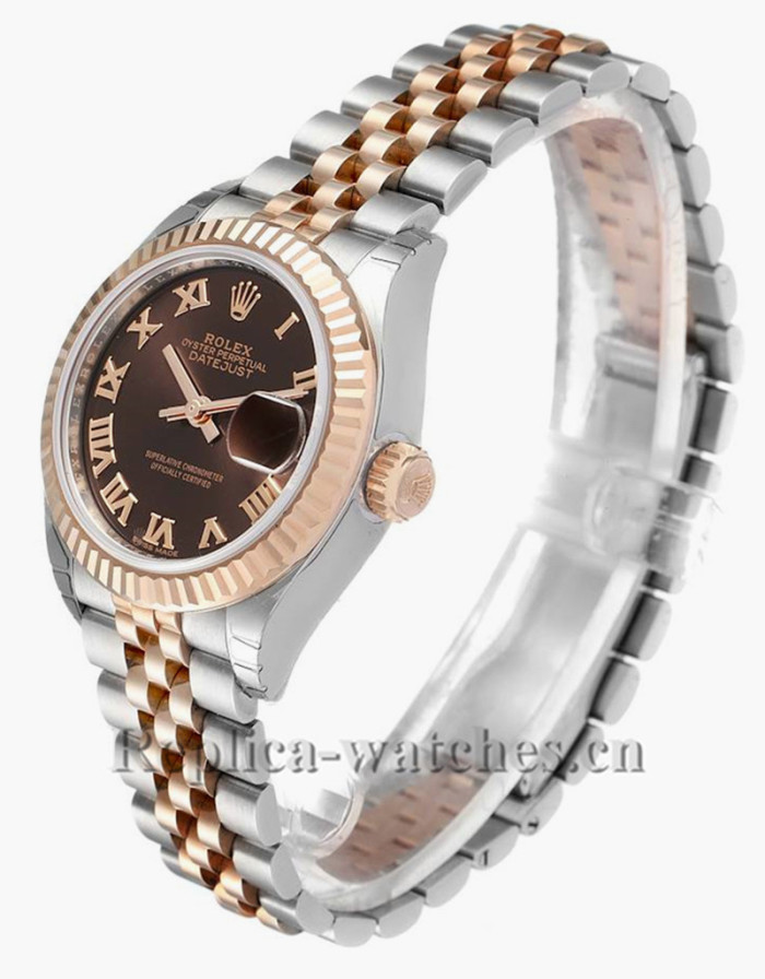 Replica Rolex Datejust 279171 Stainless steel 28mm Chocolate brown Dial Ladies Watch
