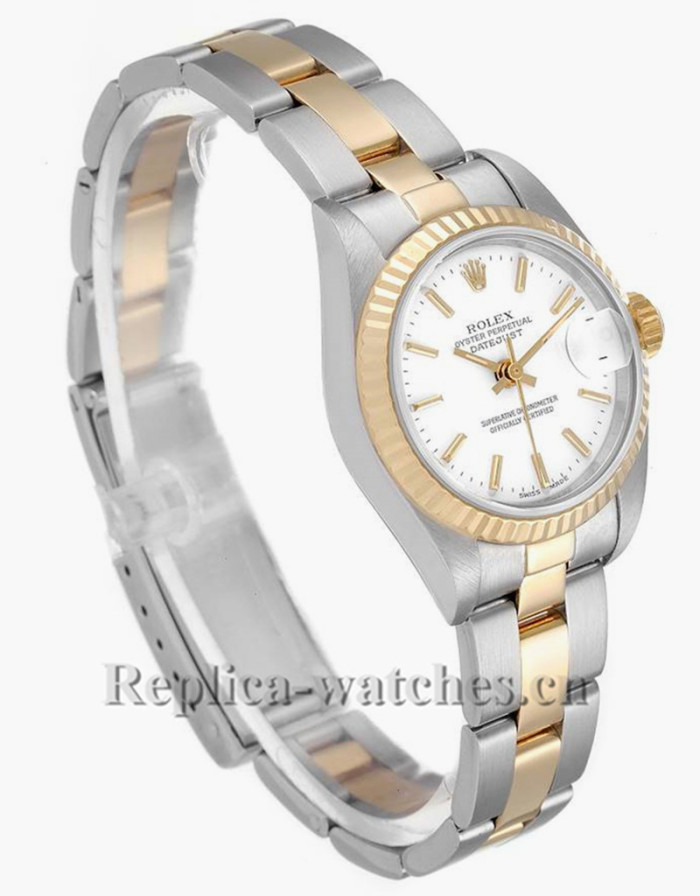 Replica Rolex Datejust 79173 Stainless steel oyster case 26mm White Dial Ladies Watch