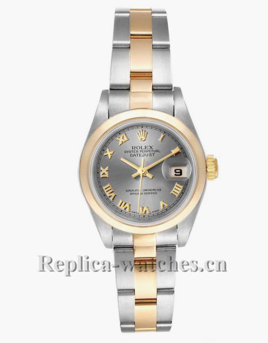 Replica Rolex Datejust 79163 Stainless steel oyster case 26mm Slate Dial Ladies Watch