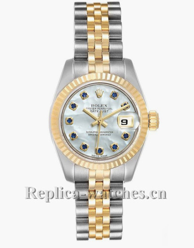 Replica Rolex Datejust 179173 Stainless steel oyster case 26mm Mother of pearl dial Ladies Watch
