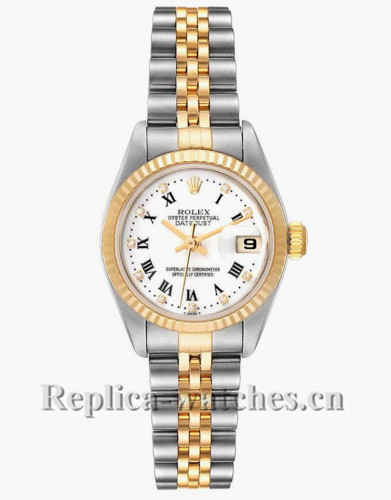 Replica Rolex Datejust 79173 Stainless steel oyster case 26mm White Diamond Dial Watch