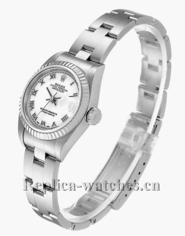 Replica Rolex Datejust 79174 Stainless steel oyster bracelet 26mm White Dial Ladies Watch