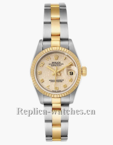 Replica Rolex Datejust 79173 Stainless steel oyster case 26mm Ivory Anniversary Dial Ladies Watch