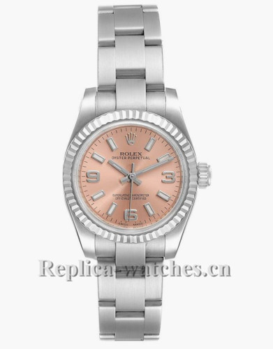 Replica Rolex Datejust 176234 Stainless steel oyster case 26mm Salmon Dial Ladies Watch