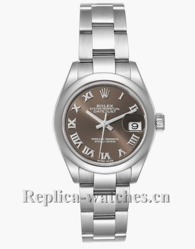 Replica Rolex Datejust 279160  Brown Dial 28mm Oyster Bracelet Steel Ladies Watch