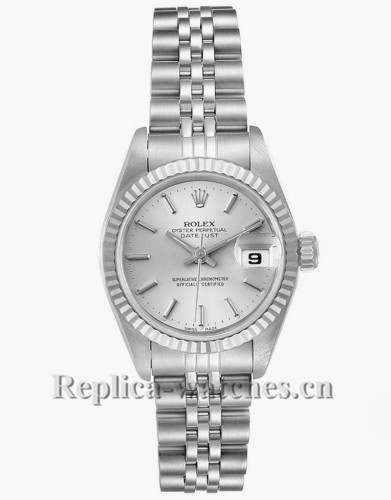 Replica Rolex Datejust  69174 Stainless steel oyster case 26mm Silver dial Ladies Watch