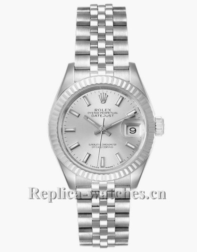 Replica Rolex Datejust 279174 Stainless steel oyster case 28mm Silver dial Ladies Watch