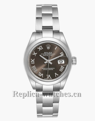 Replica Rolex Datejust 279160 Grey Dial Oyster Bracelet Steel 28mm Ladies Watch
