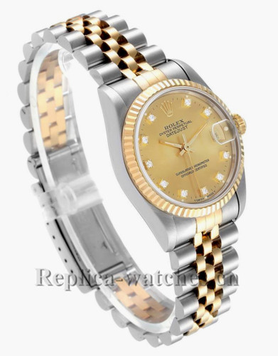 Replica Rolex Datejust 68273 Stainless steel oyster case 31mm Diamond Ladies Watch