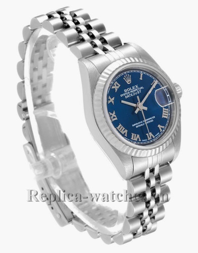 Replica Rolex Datejust 79174 Stainless steel oyster case 26mm Blue Dial Ladies Watch