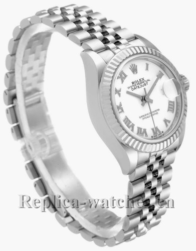 Replica Rolex Datejust 279174 Stainless steel oyster case 28mm White Dial Ladies Watch