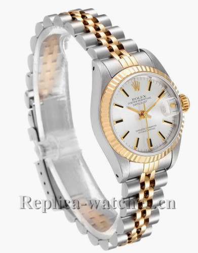 Replica Rolex Datejust 69173 Stainless steel oyster case 26mm Silver Dial Ladies Watch