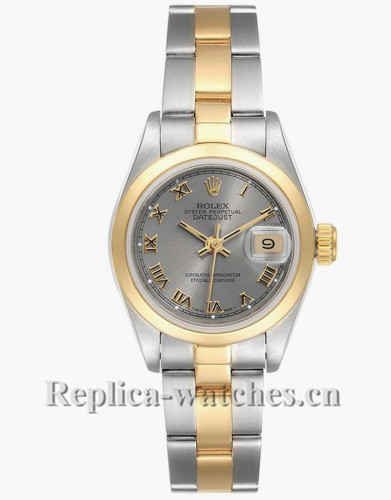 Replica Rolex Datejust 69163 Stainless steel oyster case 26mm Slate Dial Ladies Watch