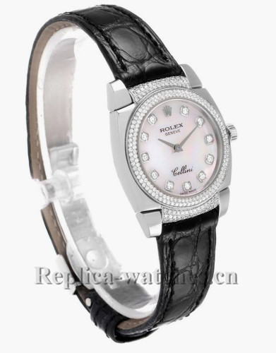 Replica Rolex Cellini Cestello 6311 diamond bezel 26mm MOP dial Ladies Watch