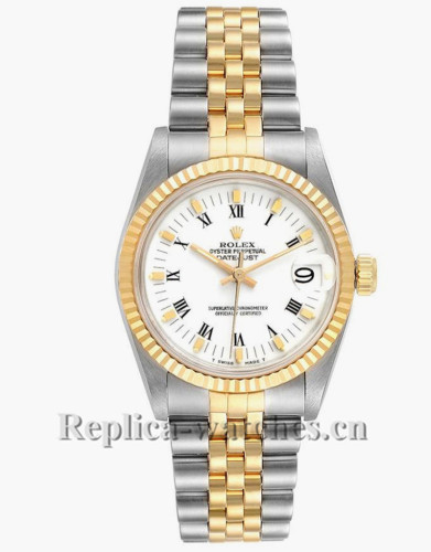 Replica Rolex Datejust 682734 Stainless steel oyster case 31mm White Dial Ladies Watch