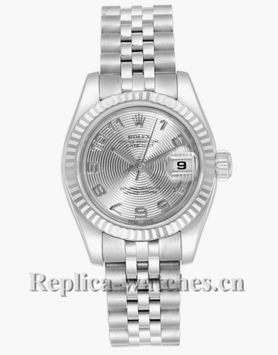 Replica Rolex Datejust 179174 Stainless steel oyster case 26mm Silver Dial Ladies Watch