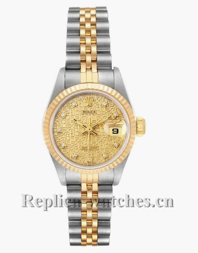 Replica Rolex Datejust 69173 Jubilee Dial Stainless steel oyster case 26mm Diamond Ladies Watch
