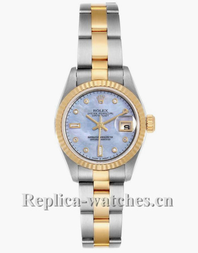 Replica Rolex Datejust 79173 Stainless steel oyster case 26mm MOP Diamond dial Ladies Watch