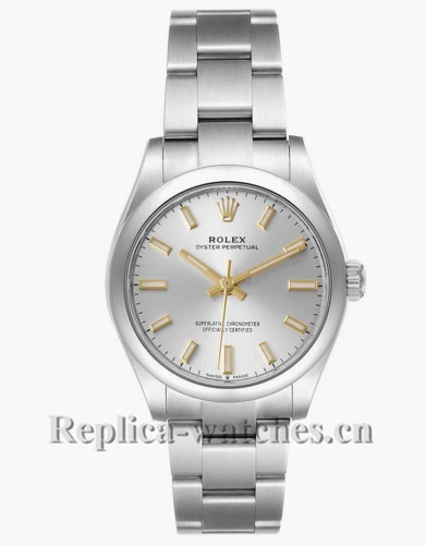 Replica Rolex Midsize 277200 Stainless steel oyster case 31mm Silver Dial Automatic Ladies Watch