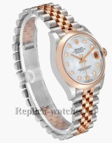 Replica Rolex Datejust Midsize 278241 Stainless steel oyster case 31mm MOP dial Diamond Watch