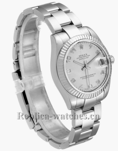 Replica Rolex Datejust Midsize 178274 Stainless steel oyster case 31mm Silver  Ladies dial Watch
