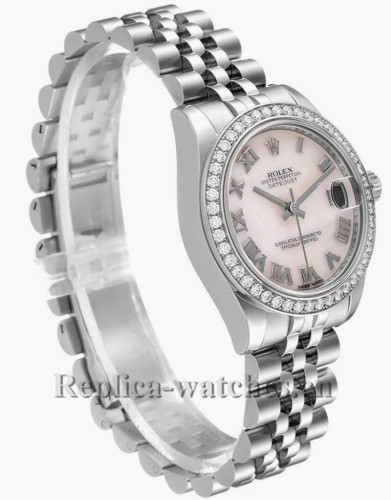 Replica Rolex Datejust Midsize 178384 Stainless steel oyster case 31mm MOP dial Ladies Watch
