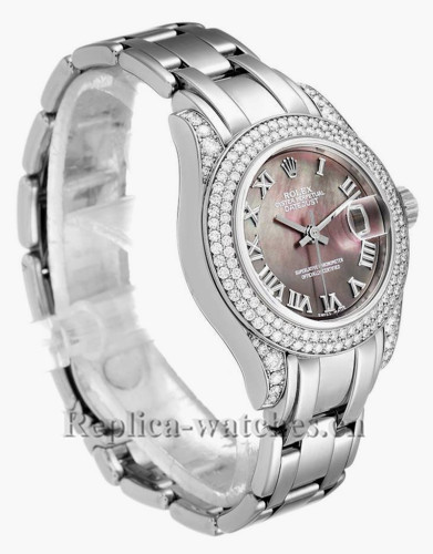 Replica Rolex Pearlmaster 69359 oyster case 29mm MOP dial Diamond Ladies Watch