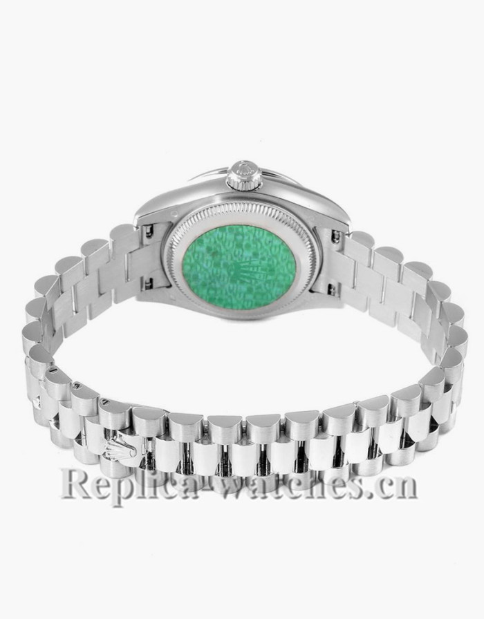 Replica Rolex President 179136 Platinum oyster case 26mm MOP Diamond dial Ladies Watch