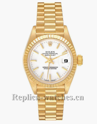 Replica Rolex President Datejust  69178 oyster case 26mm White Dial Ladies Watch