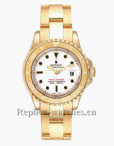 Replica Rolex Yachtmaster 169628 cyclops magnifier 29mm White Dial Ladies Watch