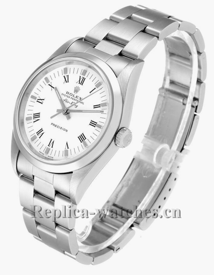 Replica Rolex Air King 14000 Stainless steel case 34mm White Dial Domed Bezel Mens Watch