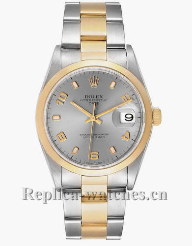 Replica Rolex Date 15203 Stainless steel 34mm Slate Dial Mens Watch