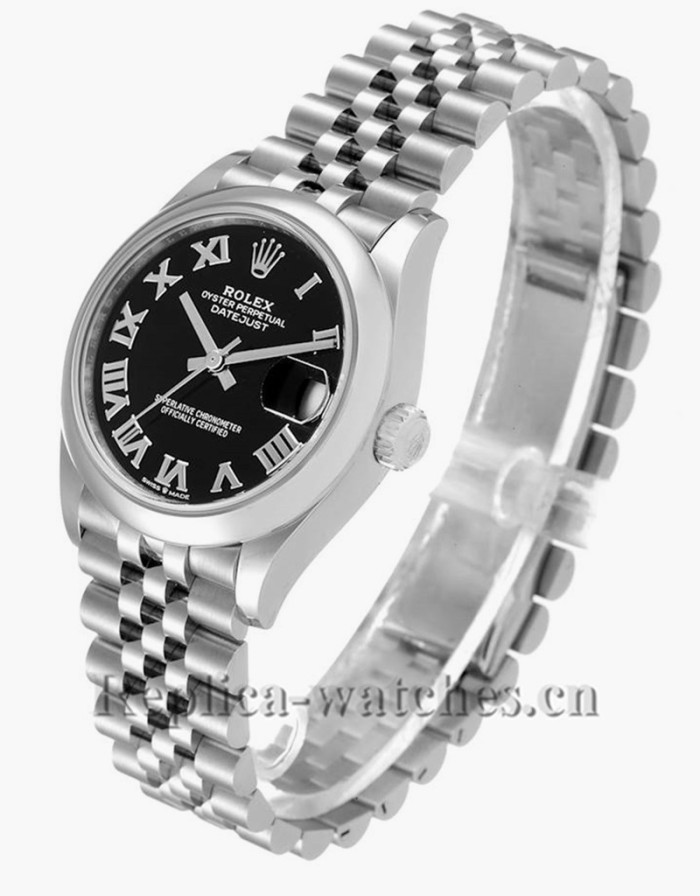 Replica Rolex Datejust Midsize 278240 Stainless steel oyster case 31mm Black Dial Ladies Watch