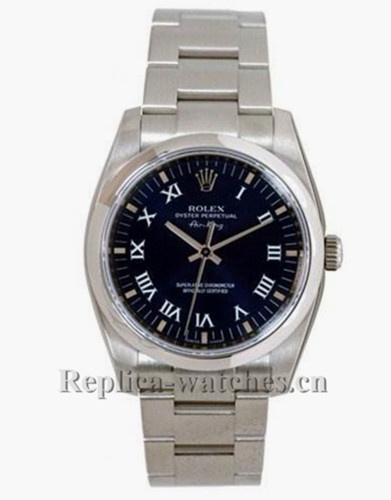Replica Rolex Perpetual Air King 114200 stainless steel case 34mm blue dial Mens Watch