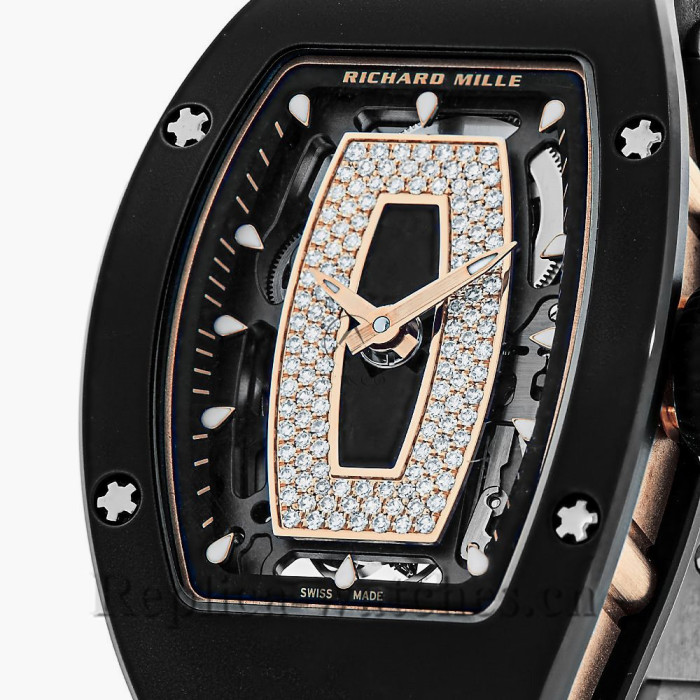 Replica Richard Mille Black Carbon TPT Skeleton Dial Watch RM07 01