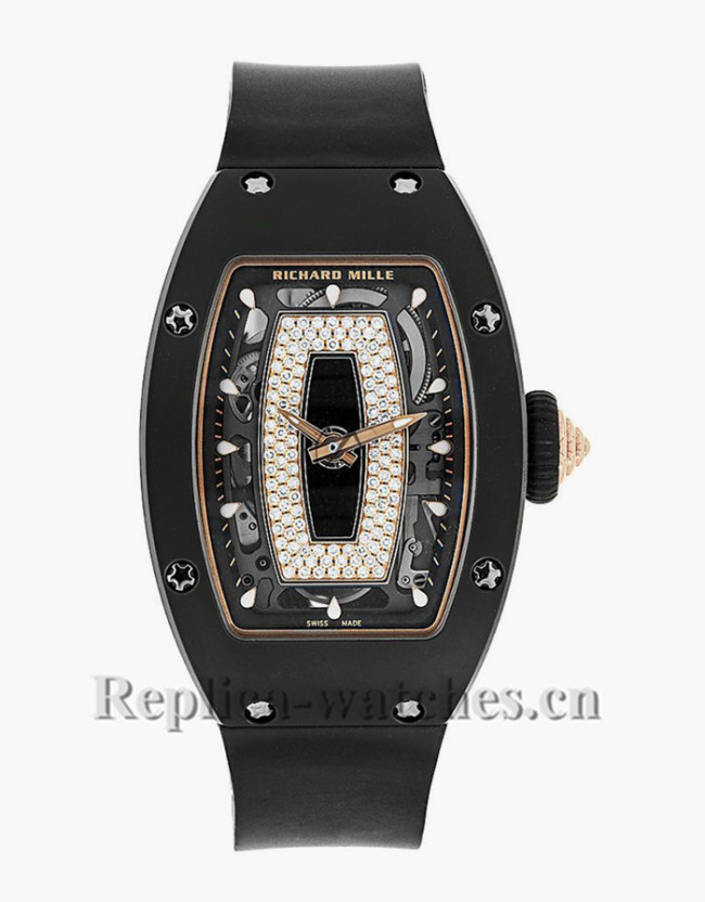 Replica Richard Mille Black Carbon TPT Skeleton Dial Watch RM07 01