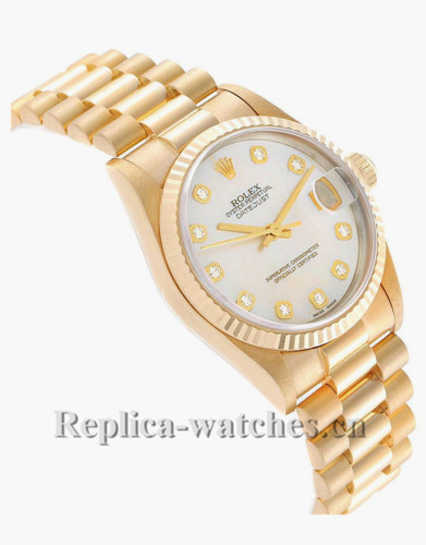 Replica Rolex President Datejust 68278 oyster case 31mm MOP Diamond Ladies Watch 