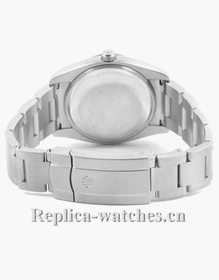 Replica Rolex Air King 114200 Stainless steel case 34mm Concentric Silver Orange Dial Unisex Watch 